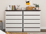 Tall White Dresser for Bedroom, Mid Century Modern Dresser with Drawers, 5 Drawer Dresser with Wood 87428126