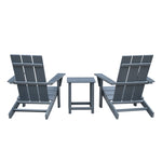 ZUN Outdoor Adirondack Chair Set of 2 and Table Set,HDPE All-weather Fire Pit Chair, Ergonomic Design W1889140911