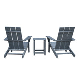 ZUN Outdoor Adirondack Chair Set of 2 and Table Set,HDPE All-weather Fire Pit Chair, Ergonomic Design W1889140911