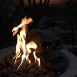 ZUN Refractory Materials Fireproof Imitated Human Fire Pit Skulls Gas Log for NG, LP Wood Fireplace, W2734P194127