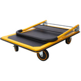 Foldable Platform Truck Push Dolly 660 lb. Weight Capacity Black and Yellow W465P171070