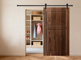 Modern 2-Panel 36 in. x 96 in. Wood Dark Walnut Barn Sliding Door With Hardware kit T3910P408763