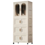 ZUN 25.59" Side Wide Folding Wardrobe , 25.59"×15.75"×70.87 ", with Magnetic Door, Plastic Storage 49014022