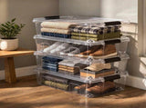 4-Pack 40 Qt Clear Underbed Storage Bins with Lids & Handles, Stackable 84495886