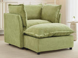 Modern Armchair Sofa 47" Cozy Upholstered Sofa Chair with Movable Ottoman, Wide Seat, Curved N719P292695F
