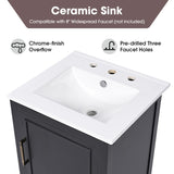 ZUN 20" Bathroom Vanity with Sink, Bathroom Cabinet with A Door, Door Shelf Storage and Adiustable Foot N725P192821B