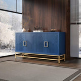 TREXM Retro-Style Sideboard with Adjustable Shelves, Rectangular Metal Handles and Legs for Kitchen, N715P232695M