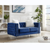 Navy Blue, 23 Seat Sofa Set, Velvet Crystal Buckle Upholstery Sofa, Crystal Feet, Removable 14023036