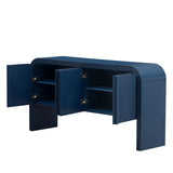 U_STYLE Striped Storage Cabinet with 4 Doors , Adjustable, Suitable for Study,Entrance and Living WF321487AAV