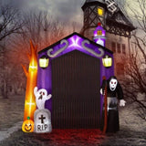 9.8 FT Halloween Inflatables Haunted House Castle Archway Outdoor Decorations, Scary Halloween Giant 03459375