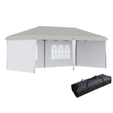 ZUN 10' x 20' Pop Up Canopy party Tent with 4 Sidewalls , White-AS （Prohibited by 03907413