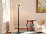 Dandelion Floor Lamp, Matte Black & Chrome Finish Metal Body with Glass Shade, Modern Standing Lamp W6558P574566