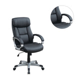 ZUN Adjustable Height Office Chair with Padded Armrests, Black SR011685