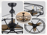 28-Inch Ceiling Fan with Light, DC Reversible Motor, 3 ABS Blades, Remote Control Included,for W934P608445