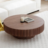 ZUN 39.37'' Round MDF Coffee Table Mid Century Modern Coffee Table Unique Coffee Table for Living Room W876P188697