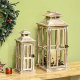 2 packs of 28 "/20" wooden lanterns decorated 96492815
