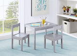 ZUN Della 3-Piece Solid Wood Kids Table & Two Chair Set, Gray B022P174729