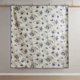 Brushed Microfiber Quilt Set with Throw Pillows Blue Twin/Twin XL B03597503