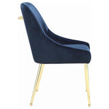 Dark Ink Blue and Gold Wingback Dining Chair B062P153694
