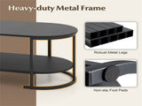 2-Tier Coffee Table with Metal Frame, 1005045 cm Robot Vacuum Friendly Accent Table, 88 lbs 39025537