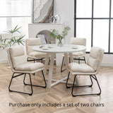 ZUN Milos Contemporary Upholstered Dining Chairs, Set of 2, Vanilla White T2574P245418