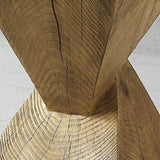 ZUN Oak Accent Table with Pedestal B062P209134