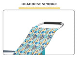 17 Inch Seat Height Beach Chair for Adults, Folding Portable Camping Chair with Headrest, Cup 80999442