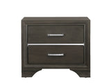 Grey 2-drawer Nightstand B062P181324