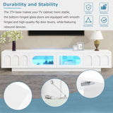 ON-TREND TV Stand with Fluted tempered Glass Doors for TVs Up to 95'', Functional Media Console with WF531672AAK