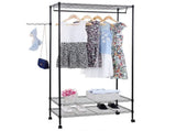 3-Tier Closet Organizer Metal Garment Rack Portable Clothes Hanger Home Shelf 99664466