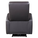 Brown Power Recliner with Square Armrest B062P184510