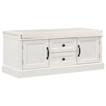 ZUN Storage Bench with 2 Drawers and 2 Cabinets, Shoe Bench with Removable Cushion for Living Room, 13031062