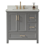 Fully Assembled 36'' Freestanding Single Sink Bathroom Vanity with 2 Handles Sets W1826P255389
