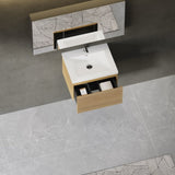 24'' Floating Bathroom Vanity Sink Combo, Modern Wall-Mounted Striped Bathroom Storage Cabinet W1573P265193