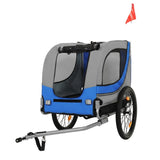 Large Folding Bike Trailer Dogs 120LB Capacity All-Terrain Pet Carrier, Durable Steel Frame W1364P268356