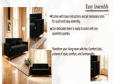 FX-P18-BKLuxury Velvet Sofa with Gold Accents - Modern 3-Seat Couch with Plush Cushions, W57649846