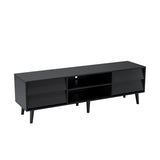 63 Inch TV Stand Features Vintage-style and Bevel Design, TV Stand with Drawers, Entertainment W578P193299