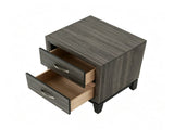2 Drawer Nightstand Modern Bedside Table with Storage, Wood Grain Finish, Solid Wood Frame, Bedroom B2770P509777
