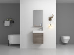 ZUN 18'' Floating Wall-Mounted Bathroom Vanity with White Resin Sink & Soft-Close Cabinet Door W99936248