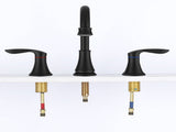 2-Handle 8 inch Widespread Bathroom Sink Faucet Matte Black Lavatory Faucet 3 Hole 360&deg Swivel 07167218