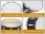 14 x 5.5in Snare Drum Set with Drumstick Holder, Snare Drum Bag, Strap, Mute Pad & Drum Stick for 05045110