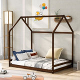 ZUN Full Size House Bed Wood Bed, Espresso 54840672