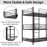 Heavy-duty triple frame bed with built-in ladder and full-length railing, floor safe for W1935P330699