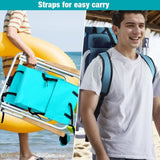 ZUN Folding Beach Chair Set of 2 for Adults, 4 Position Portable Backpack Foldable Camping Chair with 92694643