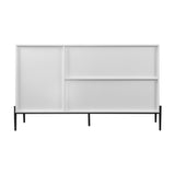 ZUN Modern Featured Storage Cabinet Sideboard with Glass Sliding Door and 3 Drawers, Entryway Console W409P153985