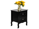 Country Style Two-Tier Night Table Large Size Black 46534366