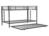 Twin Over Twin Bunk Bed with Trundle, Triple Bunk Beds for Kids Teens Adults, 27101781