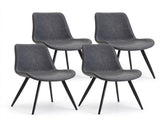 Modern PVC Upholstered Dining Chairs,Armless Side Chairs for Kitchen Dining Room, Set of 4 , Grey & B347P613002