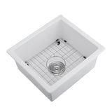 ZUN Quartz 18" L X 16" W Undermount Bar Sink With Grid And Strainer W1225P210522