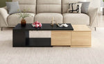 ZUN 47.2''-57''W Coffee Table with 2 Storage Drawers, Dual-tone Wood Center Table with 58937156